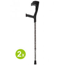 Adjustable Forearm Crutches w/Patterns - Black (One pair)