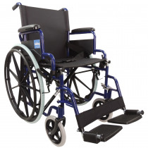 Aidapt Self Propelled Steel Transit Chair (Blue) - On Request