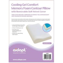 Cooling Gel Comfort Memory Foam Contour Pillow with Removable Soft Velvet Cover