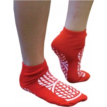 Aidapt Double Sided Non Slip Patient Slipper Socks - Size Medium UK 7.5-9.5 (Red)