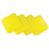 Anti Slip Silicone Rubber Square Coaster (Pack of 4) - Colour Yellow