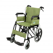 Foldable Attendant Propelled Transport Wheelchair (Flip-up Armrests) (Green)