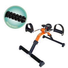 Folding Pedal Exerciser with Digital Meter and Massage Wheels