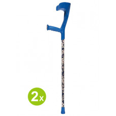 Adjustable Forearm Crutches w/Patterns - Blue (One pair)