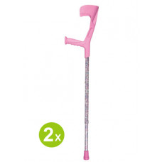 Adjustable Forearm Crutches w/Patterns - Pink (One pair)