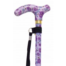 Mini Folding Walking Stick (Purple Blossom)