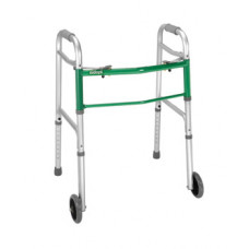 Aluminum two button walker with wheels