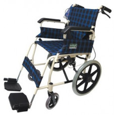 Foldable Attendant Propelled Transport Wheelchair (Blue Checker)