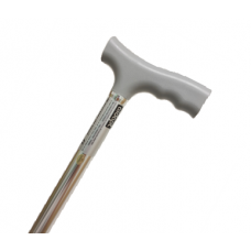 Durable Plastic Hand Grip Walking Stick (Silver)