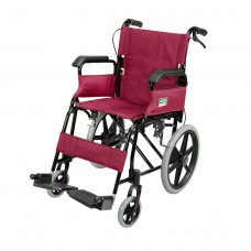 Foldable Attendant Propelled Transport Wheelchair (Fix Armrests) (Red)